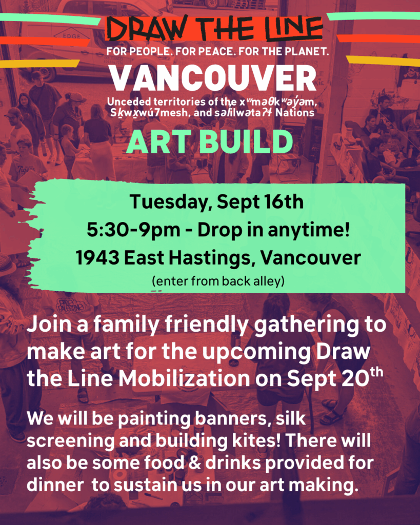 Poster for Draw the Line Art Build on Tuesday Sep 16 from 5:30-9pm